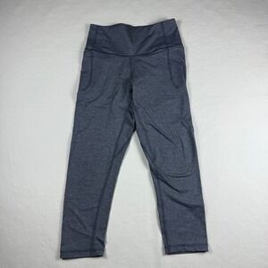Under Armour Womens Gray Heathered High Rise Cropped Leggings with Pockets S